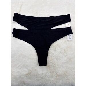 SOMA Embliss size XL Soft Stretch Thong Panty Black NEW  X-Large 2 pair